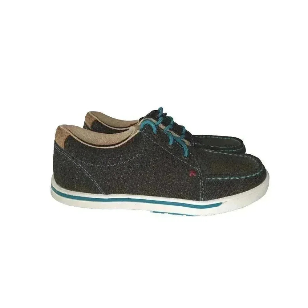 Twisted X KICKS Black Rubberized Lace Up Moc Toe Casual Shoes Women’s Size 5.5 M